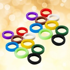 60 Pcs Colorful Key Rings Covers Caps Silicone Identifiers Rubber