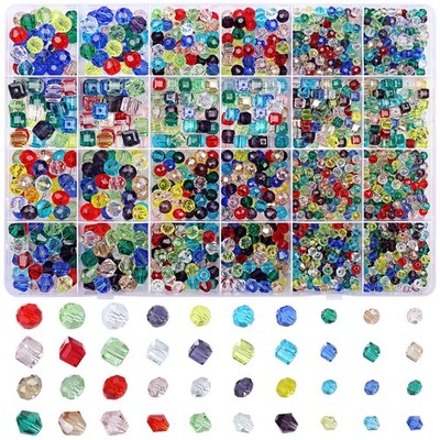 cridoz 1710 Pieces Crystal Glass Beads for Jewelry Making Small, Mixed color
