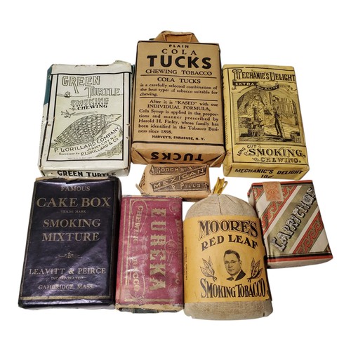 Antique Tobacciana Box Collection Lot Moore's Tucks Cake Box