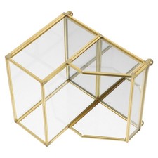 Multi Color Business Card Storage Box with Elegant Gold Frame for Desktop Use