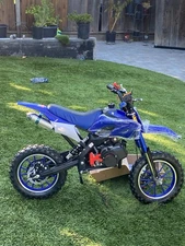 Aston Blue 50cc Mini Dirt Bike Gas Mix 2 Stroke Motorcycle