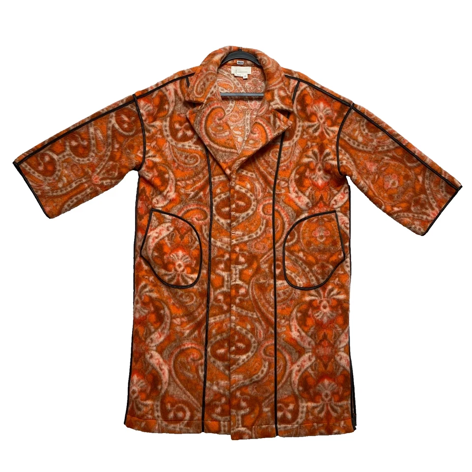 Abrigo Anthropologie Kimono Mujer Talla Única Rosa Difuso Paisley Mezcla Lana Foto 2 de 4