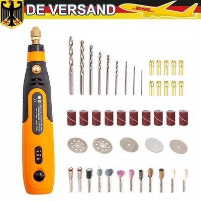 MARKENLOS 46Tlg 3.6V Dremel Multifunktionswerkzeug USB Akku für Mehrzweck Drehwerkzeug Set