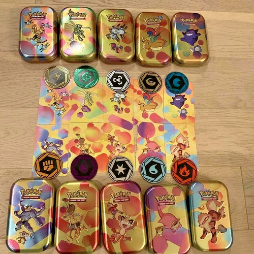[FREE SHIP] Pokemon 151 Mini Tin Full Set of 10 Includes ART & COINS. NO PACKS!