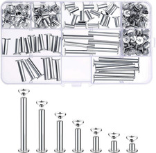 80 Sets Chicago Screw Leather Rivets Assorted Kit Chicago Binding Screws 5 Sizes