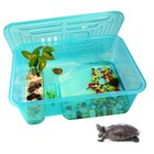 Turtle Tank Aquarium, Turtle Habitat Reptile Plastic Terrarium Safe Durable, .