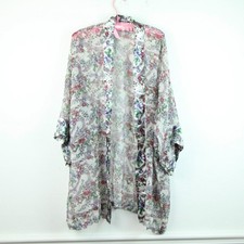 Victorias Secret Robe One Size Vintage 90s Gold Label Sheer Floral Fairy Kimono