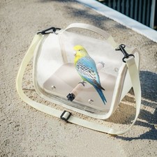 Portable Bird Carrier Travel Bag w/ Perch Tray for Small Pets Breathable