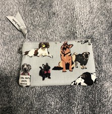 Vera Bradley DOG SHOW pattern Zip ID Case
