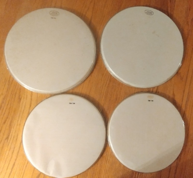 Vintage 1950's Playon Plastic tom heads ludwig 12" 14" batter and resonate