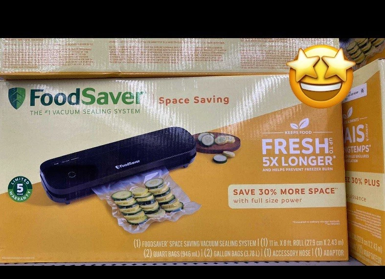 FoodSaver Space Saving Vacuum Sealing System Black, Vacuum Bags Included
