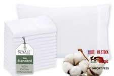 Cotton Pillow Cases Size Set of 12 - Bed Pillow Covers - 100% Standard White