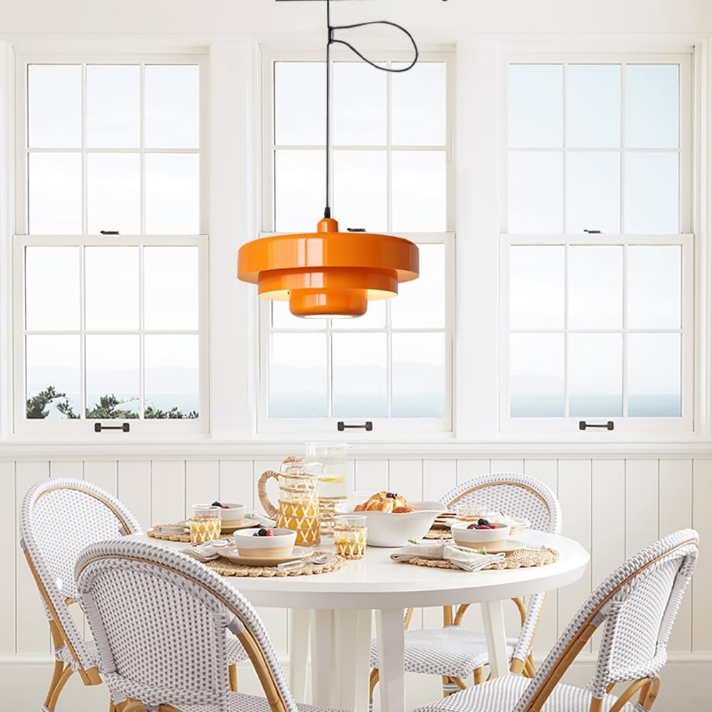 Adjustable Hanging Light Fixtures, Modern Swing Arm Pendant Light, 1 Light Lo...