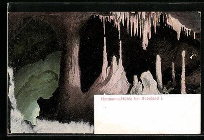 Rübeland im Harz, Inneres der Hermannshöhle, Ansichtskarte 