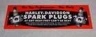 VINTAGE HARLEY DAVIDSON MOTORCYCLE SPARK PLUG PORCELAIN METAL GASOLINE OIL SIGN!