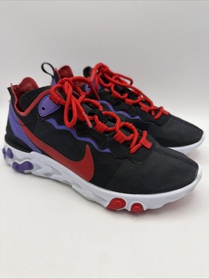 Nike React Element 55 CQ9903-001 Black Red Purple Women s Size 6 