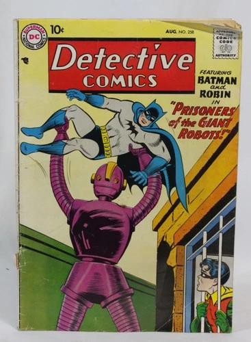 Vtg Detective Comics #258 Batman Robin Giant Robots DC 1958 Superhero Estate