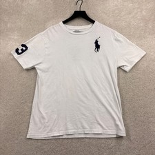 Polo Ralph Lauren T Shirt Kids XL 18-20 White Short Sleeve Rugby Big Pony
