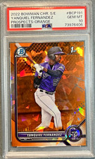 Yanquiel Fernandez 2022 Bowman Chrome Sapphire #BCP191 1st Orange /75 | PSA 10