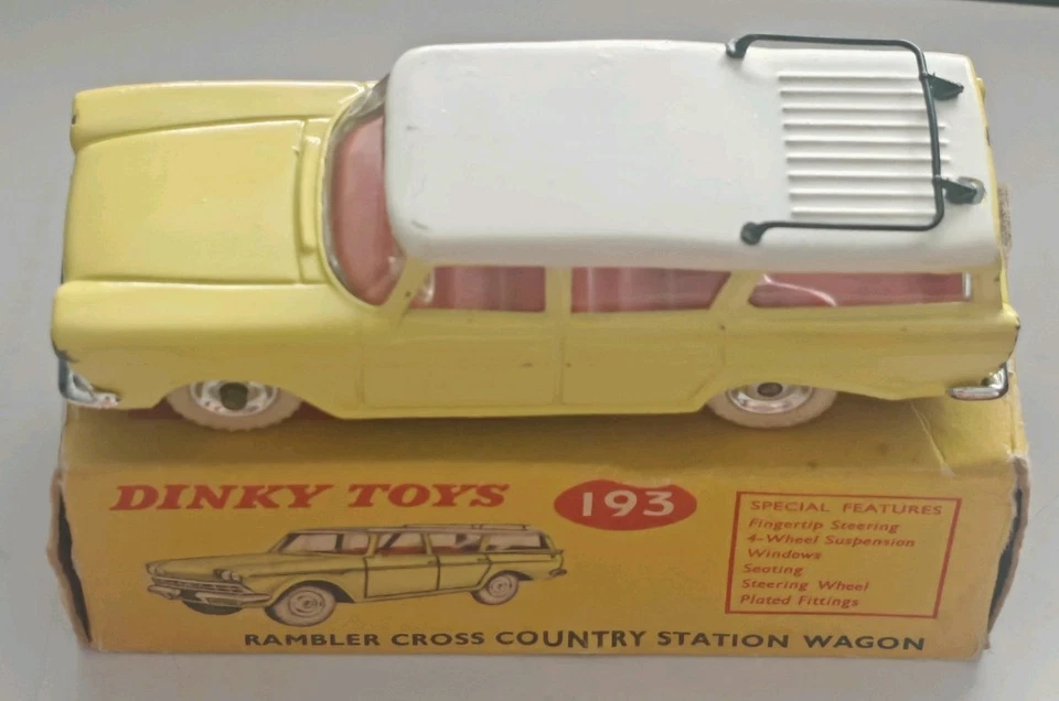 Dinky Toys 193 Rambler Cross Country Station Wagon Original Box (Worn) Car VGC!! - Image 2 of 4