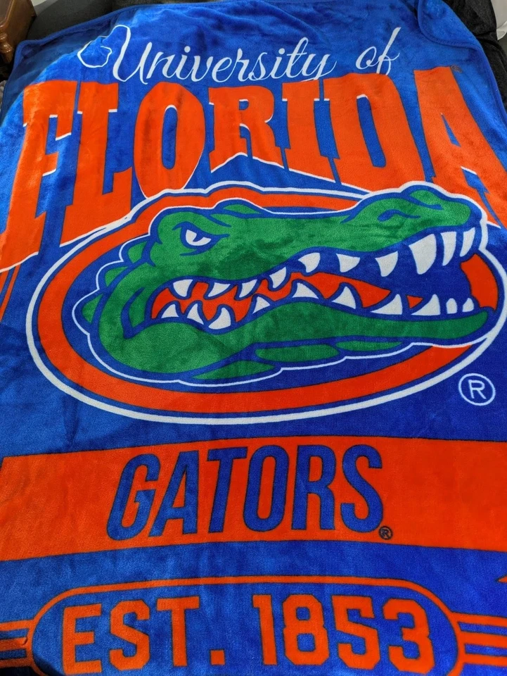 Manta Florida Gators tiro azul naranja Universidad de Florida NCAA felpa polar Foto 2 de 4