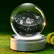ZRENJHUS 3D Solar System Crystal Ball Universe Glass