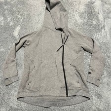 Nike Tech Fleece Hoodie Womens Medium Gray Asymetrical Full Zip Jacket 684928  
