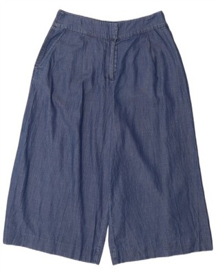Boden Damen Caprihose hoher Bund weites Bein UK 10 Small W30 L21 blau DF13