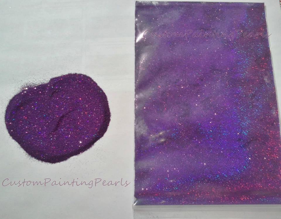 CUSTOM PAINTING PEARLS 25g DEEP PURPLE metal flakes .004" Halo Holographic paint