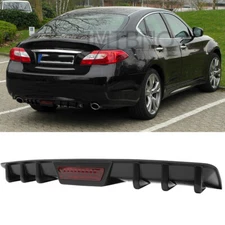 For Infiniti M35 M35h M37 Rear Bumper Diffuser Shark Fin Splitter Lip Spoiler