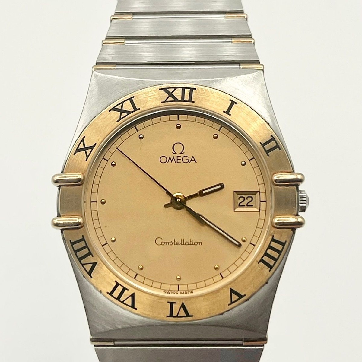 Omega Constellation Date Stainless Steel 18K Quartz Mens
