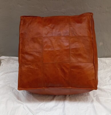 New Brown Vintage Unstuffed Square Sale Real Natural Moroccan Genuine Pouffe