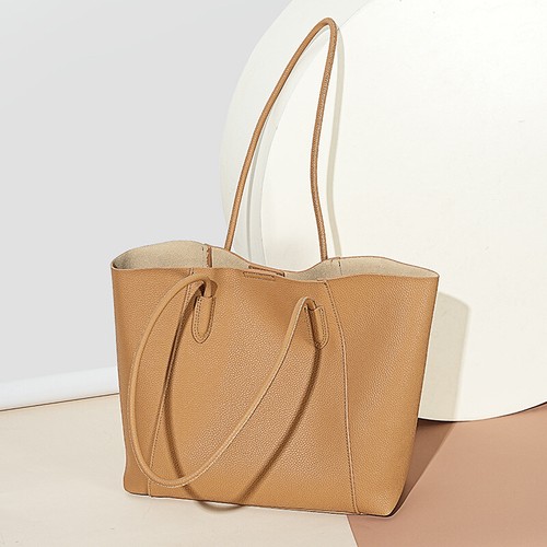 Genuine Leather Women's Bag Commuter Tote Bag Large Capacity Shoulder Bag