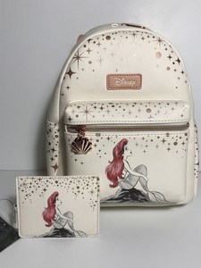 loungefly disney the little mermaid ariel rose gold mini backpack