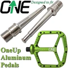 ONEUP Aluminum Titanium Pedal Axles Pair Grade 5 Ultra Light 43% Weight Saving