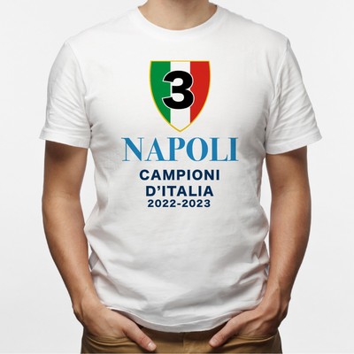 Maglietta Napoli 100% Cotone - T-Shirt Tifosi SSCN Con Stampa Professionale - Foto 4