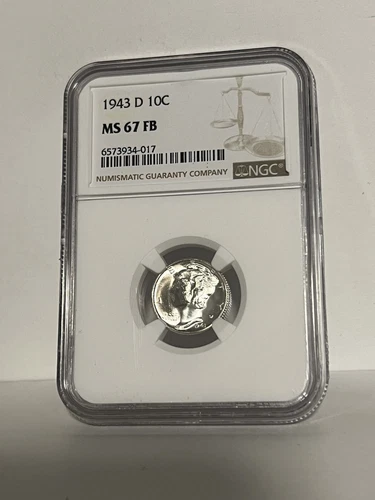 1943-D Mercury Dime | NGC MS67FB | Full Split Bands!