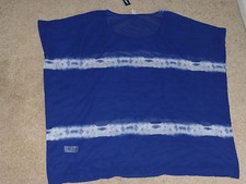 OLD NAVY WOMENS NWT CHIFFON PRINTED DOLMAN-SL SWIM COVER-UP TOP--S--SHIPS FREE