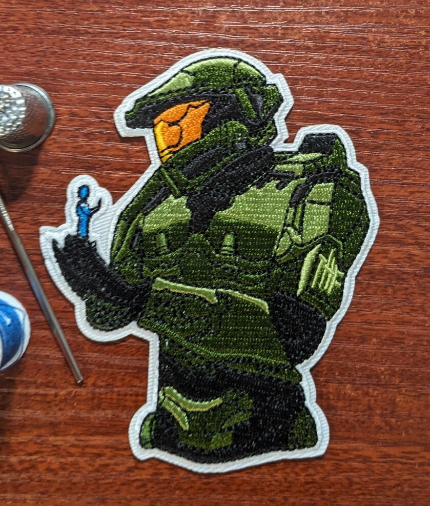 Halo Patch Master Chief With Cortana Microsoft Xbox Embroidered Iron On 4x3.5