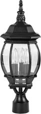 60/899 Central Park Outdoor 3-Light Post Lantern, 60 Watts/120 Volts (Black), 21