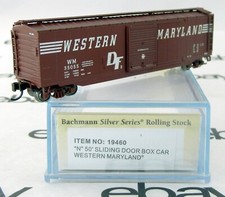 【中古】「非常に良い」Bachmann Industries Inc. 50フィート プラグドアボックス 車 ウエスタンメリーランド Nスケール Western Maryland - 50 ft Sliding Door Box Car - Bachmann Trains