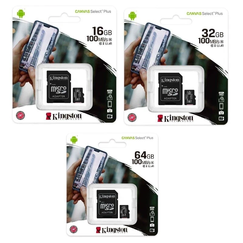 Kingston 32GB 64GB 128GB 256GB 512GB microSD SDXC Flash Memory Card U1 A1 100MBs - Image 2 of 2