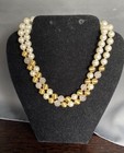NAPIER 2 Strand Collar Necklace, Rose Quartz, Gold & White, Signed — photo 2