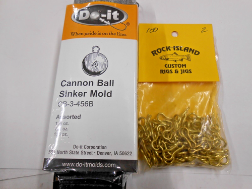 3186 Do-It Cannon Ball Sinker Mold 4, 5, 6 oz 100 # 2 Brass Eyes Included - Picture 1 of 2
