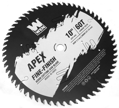 WEN BL1060C Apex 10" 60-Tooth Carbide-Tipped Fine-Finish Saw Woodworking Blade - Picture 4 of 4
