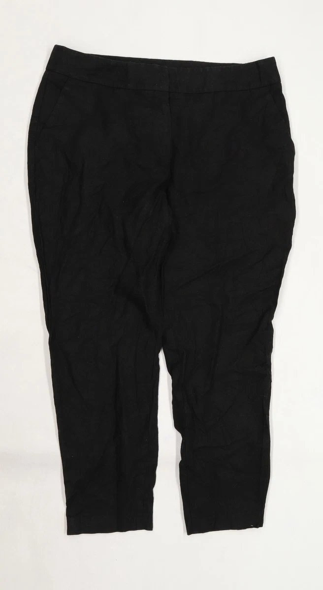 Marks and spencer black shop linen trousers