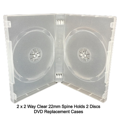 2 x 2 Wege Klar DVD 27 mm Wirbelsäulenhalterung 2 Scheiben Leer Neu Ersatzhüllen HQ