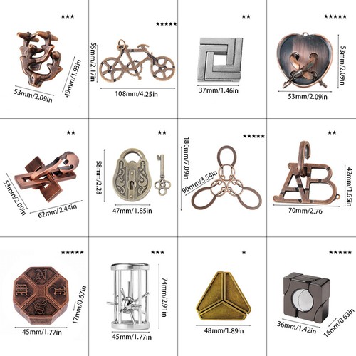 Disentanglement Puzzle Toy Metal Brain Teaser Adults Child Educational Mind Game - Picture 4 of 31