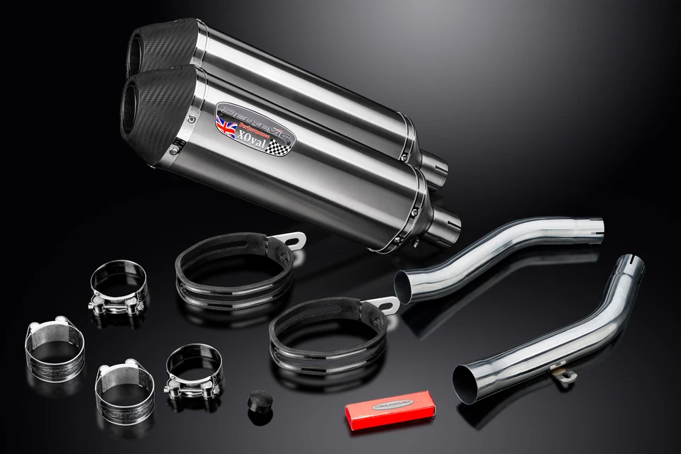Kawasaki Z1000 03-06 Delkevic Slip On 13.5" X-Oval Stainless Exhaust Muffler Kit - Image 4 of 4