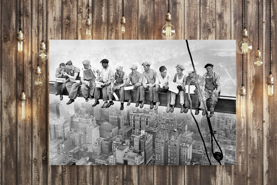 CANVAS WALL ART PRINT ARTWORK - LUNCH ATOP A SKYSCRAPER - Image 4 of 4
